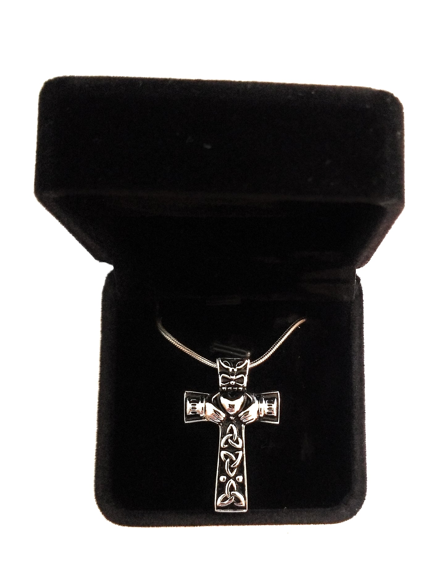 Celtic Cross Claddagh Urn Necklace for Ashes - Cremation Memorial Keepsake
