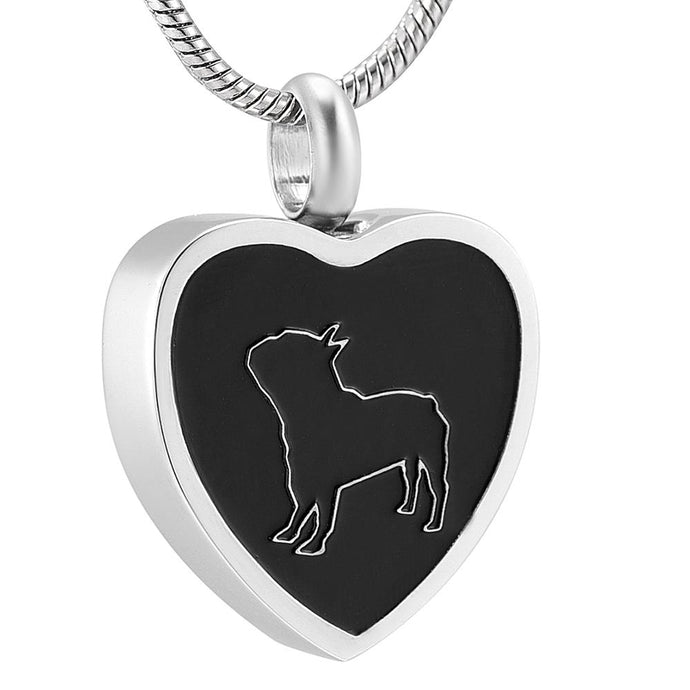 Bulldog Cremation Necklace Urn for Ashes - Pet Memorial Jewelry Pendant