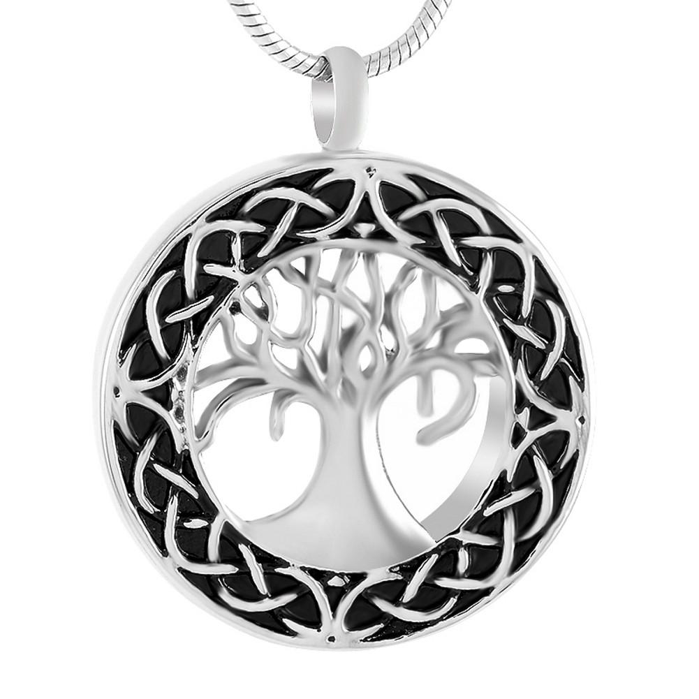 Celtic Tree of Life Urn Necklace - Cremation Jewelry Memorial Keepsake Pendant - Funnel Kit Included - Johnston's Cremation Jewelry - 1