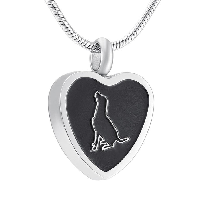 Dog Cremation Necklace Urn for Ashes - Pet Memorial Jewelry Pendant - Gift Box Included