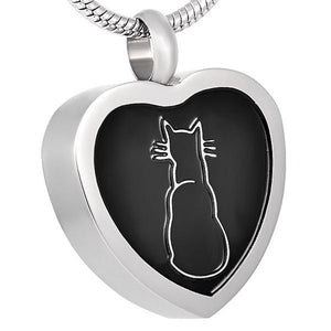 Cat Urn Necklace for Ashes - Cremation Memorial Pet Keepsake Pendant - Johnston's Cremation Jewelry - 1