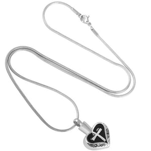 Heart and Cross Urn Necklace for Ashes - Cremation Memorial Keepsake Pendant - Johnston's Cremation Jewelry - 3