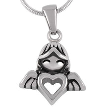 Angel Heart Urn Necklace for Ashes - Cremation Memorial Keepsake Pendant - Johnston's Cremation Jewelry - 1