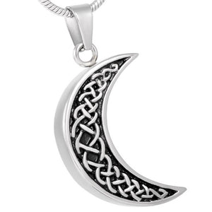 Celtic Moon Urn Necklace for Ashes - Cremation Memorial Keepsake Pendant - Johnston's Cremation Jewelry - 1