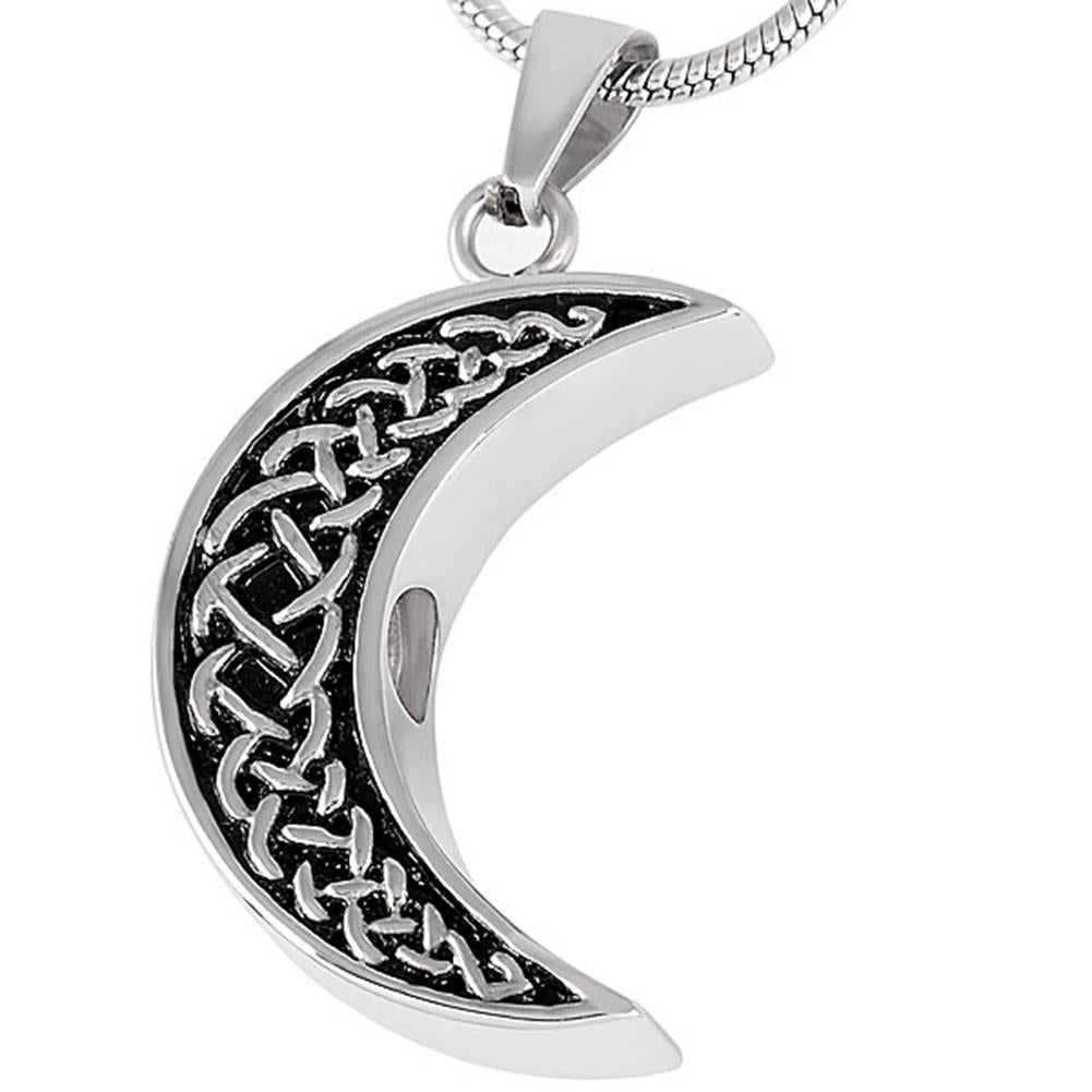 Celtic Moon Urn Necklace for Ashes - Cremation Memorial Keepsake Pendant - Johnston's Cremation Jewelry - 2
