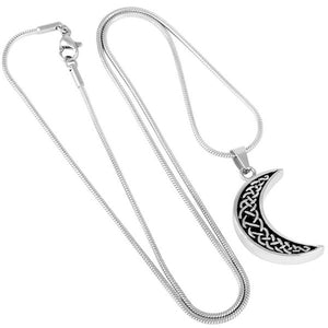 Celtic Moon Urn Necklace for Ashes - Cremation Memorial Keepsake Pendant - Johnston's Cremation Jewelry - 3