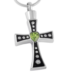 Celtic Cross Urn Necklace for Ashes - Cremation Memorial Keepsake Pendant - Johnston's Cremation Jewelry - 1