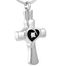 Cross Memorial Urn Necklace for Ashes - Cremation Keepsake Pendant - Johnston's Cremation Jewelry - 1