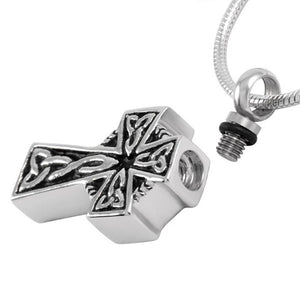 Celtic Cross Urn Necklace for Ashes - Cremation Memorial Keepsake Pendant - Johnston's Cremation Jewelry - 2
