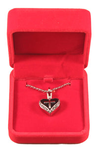 Heart and Cross Urn Necklace for Ashes - Cremation Memorial Keepsake Pendant - Johnston's Cremation Jewelry - 4