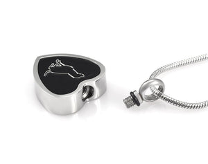 Dog Cremation Necklace Urn for Ashes - Pet Memorial Jewelry Pendant - Gift Box Included